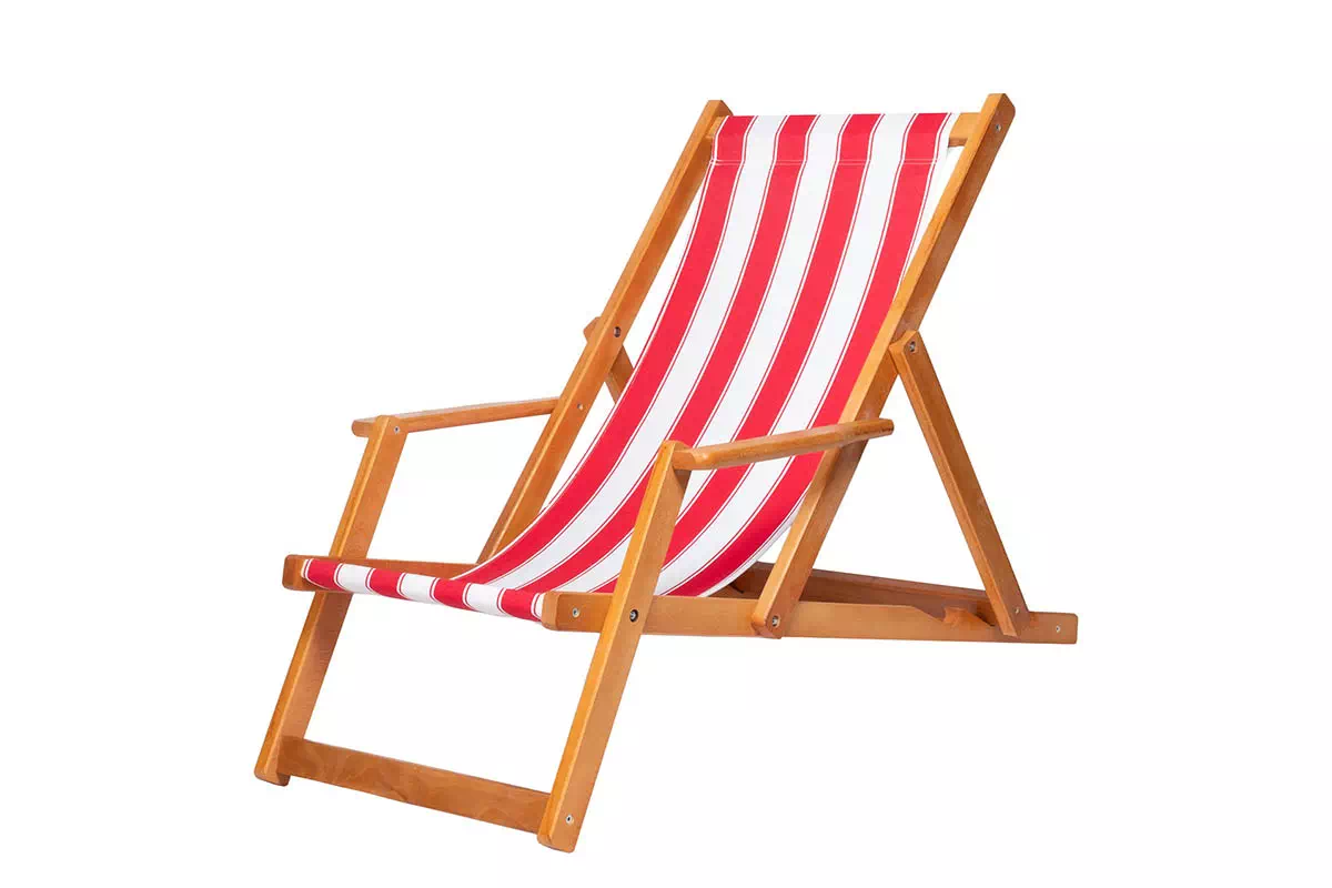 Ležaljke za plažu-ligeštul (crveno/bijelo platno)